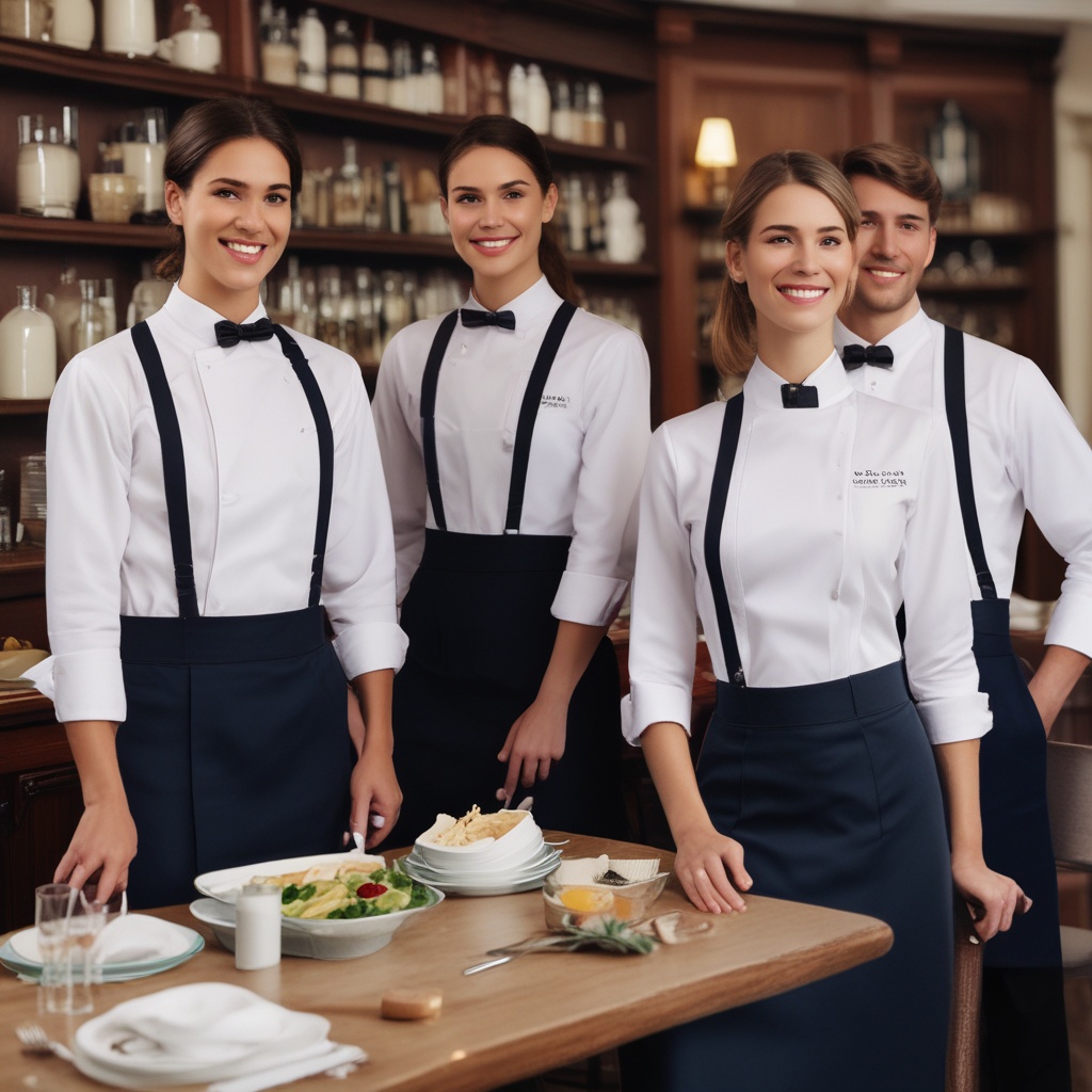 Elegant restaurant uniforms banner