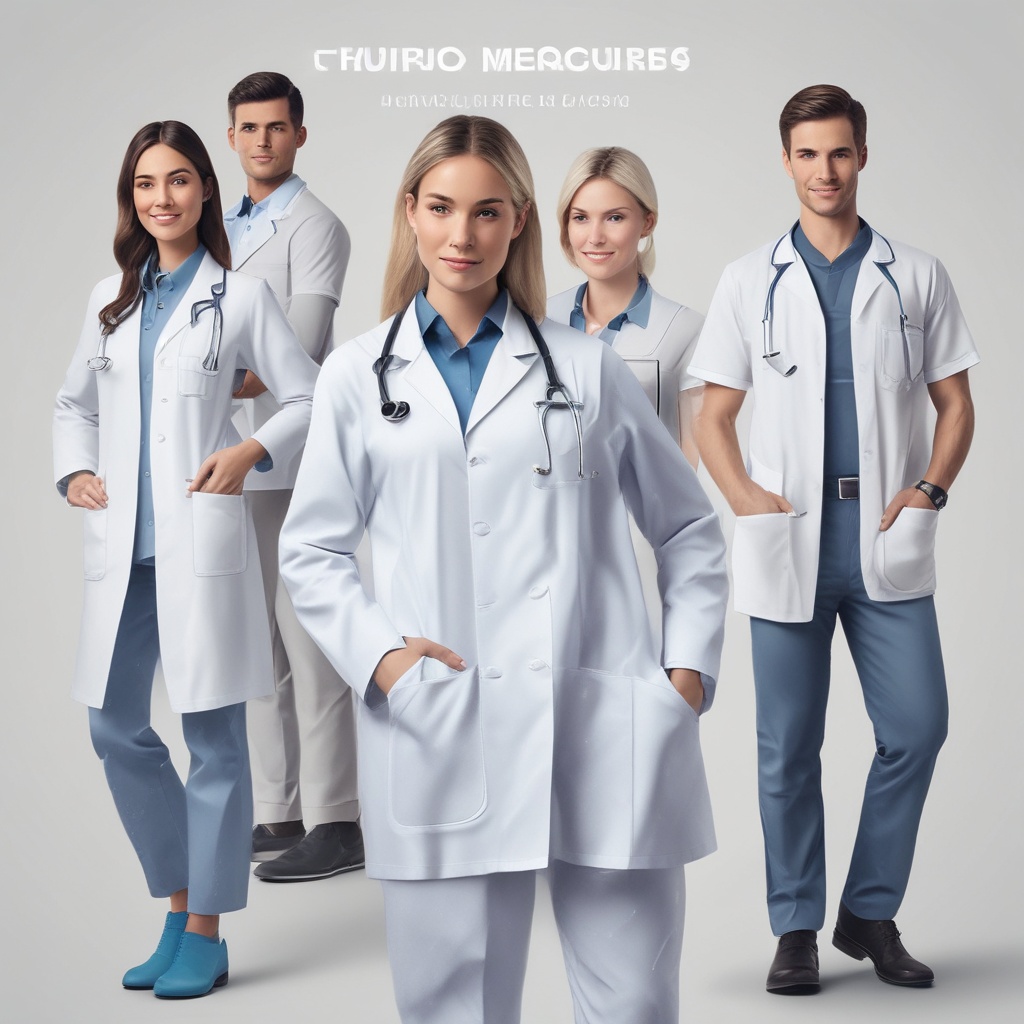 Modern medical uniforms banner